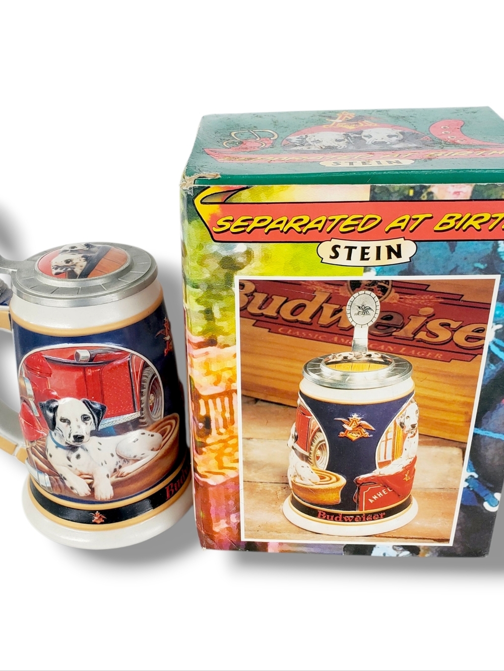 Budweiser Collector Edition Dalmatian Dog Stein With Pewter Lid & Certificate
